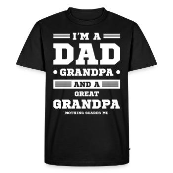 Je suis papa grand-père et arrière-grand-père - T-shirt Premium bio Homme - noir - Devant - Nico (187cm)