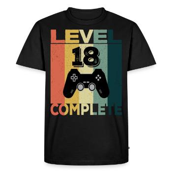 18th Birthday Young Man 2003 Level 18 Years Game - Men's Premium Organic T-Shirt - black - Front - Nico (187cm)