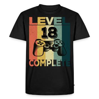 18th Birthday Young Man 2003 Level 18 Years Game - Men's Premium Organic T-Shirt - black - Front - Nico (187cm)
