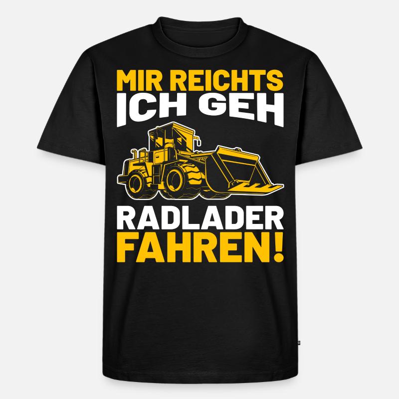 Radlader Baustelle Bagger Geschenkidee - Männer Premium Bio T-Shirt - Schwarz