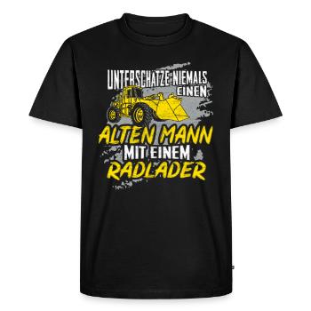 Radlader Bagger Radladerfahrer Opa Papa Geschenk - Männer Premium Bio T-Shirt - Schwarz - Vorne - Nico (187cm)