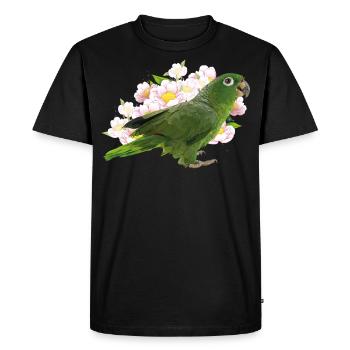 Blue crown parrot - Men's Premium Organic T-Shirt - black - Front - Nico (187cm)