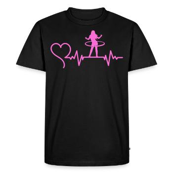 Hullern - Herzschlag EKG mein Herz Hullert - Männer Premium Bio T-Shirt - Schwarz - Vorne - Nico (187cm)