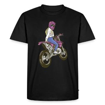 Motorcycle Bike Woman Girl Enduro Sexy Girl - Men's Premium Organic T-Shirt - black - Front - Nico (187cm)