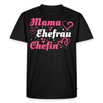 Maman Mère Épouse Chef - T-shirt Premium bio Homme - noir - Devant - Nico (187cm)