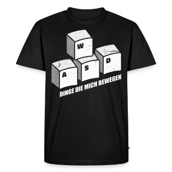 PC Gamer Gaming WASD Funny Gift Idea - Men's Premium Organic T-Shirt - black - Front - Nico (187cm)