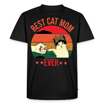 Best cat mom ever Design for a loving care mom - T-shirt Premium bio Homme - noir - Devant - Nico (187cm)