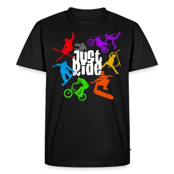 Just ride - T-shirt Premium bio Homme - noir - Devant - Nico (187cm)
