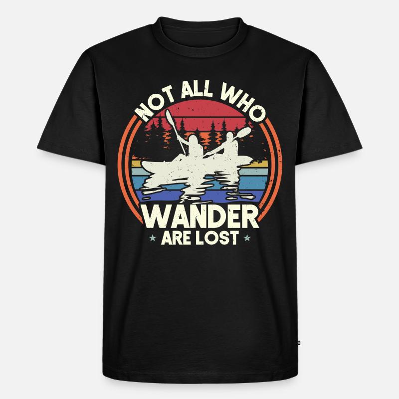 Kajak - Männer Premium Bio T-Shirt - Schwarz