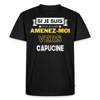 si je suis trop bourré amenez moi vers Capucine - T-shirt Premium bio Homme - noir - Devant - Nico (187cm)