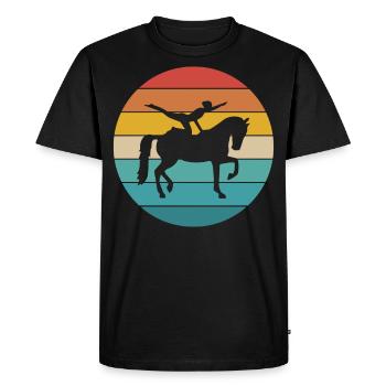 Voltage | Retro Style - Men's Premium Organic T-Shirt - black - Front - Nico (187cm)