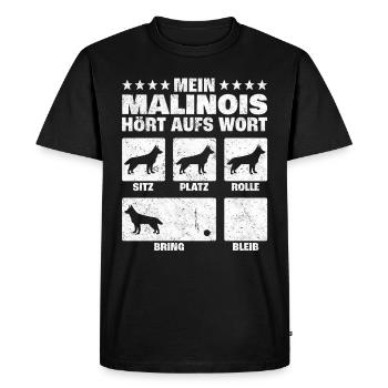 Malinois Hundetricks Schäferhund Belgien Geschenk - Männer Premium Bio T-Shirt - Schwarz - Vorne - Nico (187cm)
