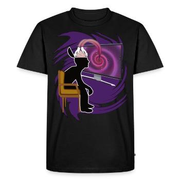 Symbole de la manipulation par la télévision et les médias. - T-shirt Premium bio Homme - noir - Devant - Nico (187cm)