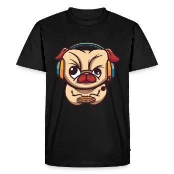 Brawlen Hund Brawl Gamer Zocken Gaming Game Dog - Men's Premium Organic T-Shirt - black - Front - Nico (187cm)