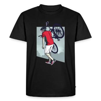 Vélo Vélo Vélo - T-shirt Premium bio Homme - noir - Devant - Nico (187cm)
