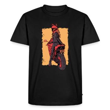 Motorcyclist Biker Biker - Men's Premium Organic T-Shirt - black - Front - Nico (187cm)