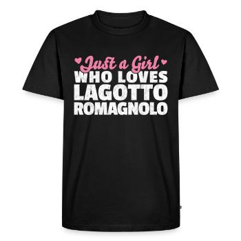 Fille le Lagotto Romagnolo aime sort - T-shirt Premium bio Homme - noir - Devant - Nico (187cm)