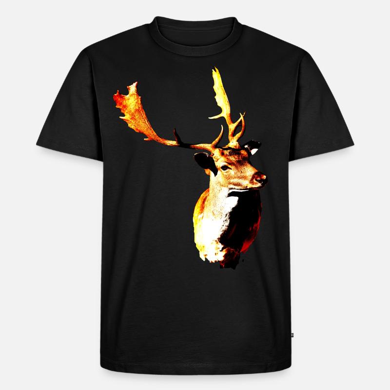 Damhirsch - Männer Premium Bio T-Shirt - Schwarz