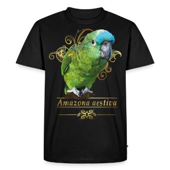 Amazone à front bleu - T-shirt Premium bio Homme - noir - Devant - Nico (187cm)