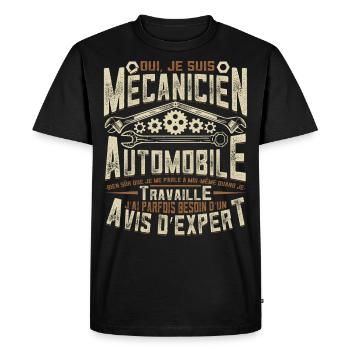 Oui, Je Suis Mécanicien Humour - T-shirt Premium bio Homme - noir - Devant - Nico (187cm)