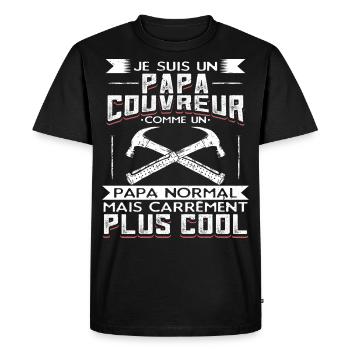 Je Suis Un Papa Couvreur - T-shirt Premium bio Homme - noir - Devant - Nico (187cm)