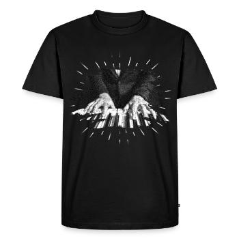 piano - Men's Premium Organic T-Shirt - black - Front - Nico (187cm)