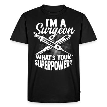 surgeon - Men's Premium Organic T-Shirt - black - Front - Nico (187cm)