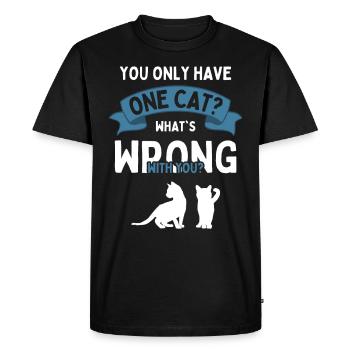 Deux chats rengaine chat ami chat Cat - T-shirt Premium bio Homme - noir - Devant - Nico (187cm)