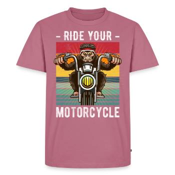 Lustiger Motorrad Spruch für Motorradfahrer! - Männer Premium Bio T-Shirt - Mauve - Vorne - Nico (187cm)