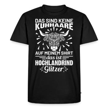 Vache Boeuf Hochlandrind drôle cadeau - T-shirt Premium bio Homme - noir - Devant - Nico (187cm)