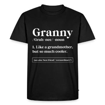 Granny Definition - Mother's Day Gift - Men's Premium Organic T-Shirt - black - Front - Nico (187cm)