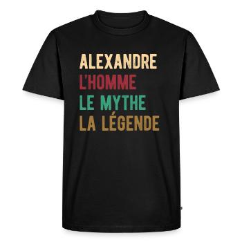ALEXANDRE L'HOMME LE MYTHE LA LÉGENDE - T-shirt Premium bio Homme - noir - Devant - Nico (187cm)