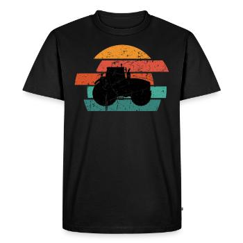 Tracteur Bauer Trecker ferme agricole ferme - T-shirt Premium bio Homme - noir - Devant - Nico (187cm)