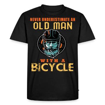 Bicycle Bicycles Biker Bicycle Old Man Bicycle - Men's Premium Organic T-Shirt - black - Front - Nico (187cm)