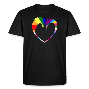 Licorne coeur arc-en-ciel LGBT Pride mois - T-shirt Premium bio Homme - noir - Devant - Nico (187cm)