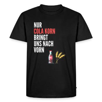 Nur Cola Korn Bringt uns nach vorn - Männer Premium Bio T-Shirt - Schwarz - Vorne - Nico (187cm)