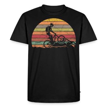Mountain bike VTT Bike Downhill Retro motif - T-shirt Premium bio Homme - noir - Devant - Nico (187cm)