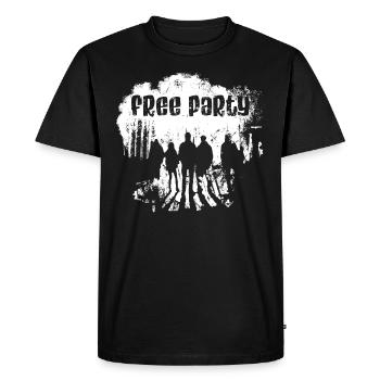 Free party - Men's Premium Organic T-Shirt - black - Front - Nico (187cm)