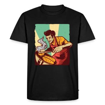 Barbecue homme Barbecue - T-shirt Premium bio Homme - noir - Devant - Nico (187cm)