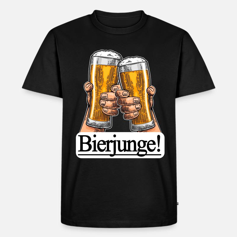 Bierjunge! - Männer Premium Bio T-Shirt - Schwarz