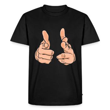 Hands Pointing fingers at you Finger pointing - Men's Premium Organic T-Shirt - black - Front - Nico (187cm)
