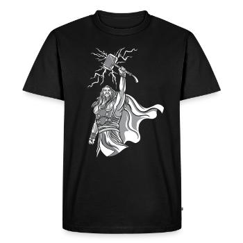 Odin Viking Valhalla Viking Hammer Thor Odin - Men's Premium Organic T-Shirt - black - Front - Nico (187cm)