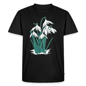 Perce-neige fleur plantes - T-shirt Premium bio Homme - noir - Devant - Nico (187cm)