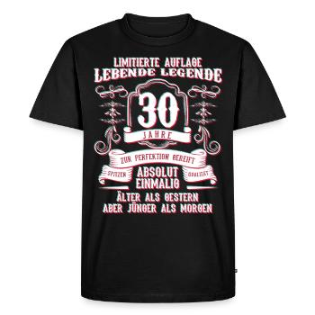 30 Birthday Funny Gift Idea - Men's Premium Organic T-Shirt - black - Front - Nico (187cm)