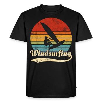 Windsurfing Windsurfer Retro Gift Idea - Men's Premium Organic T-Shirt - black - Front - Nico (187cm)