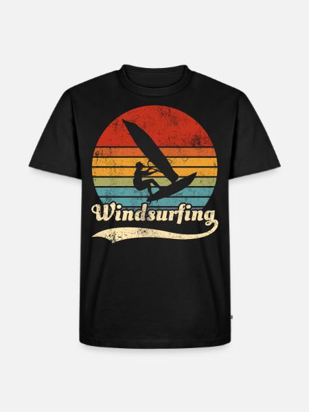 Windsurfing Windsurfer Retro Gift Idea - Men's Premium Organic T-Shirt - black