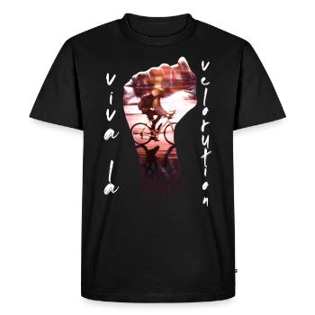 Viva La Velorution Cyclists Climate Protection Protest - Men's Premium Organic T-Shirt - black - Front - Nico (187cm)