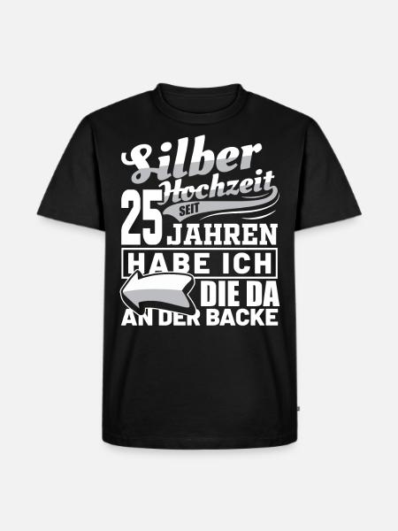 Silver Wedding Wedding Anniversary Marriage Husband Gift Idea - Men's Premium Organic T-Shirt - black