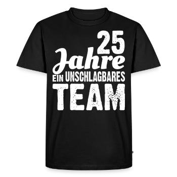 Mariage d’argent | 25 ans d’une équipe imbattable - T-shirt Premium bio Homme - noir - Devant - Nico (187cm)