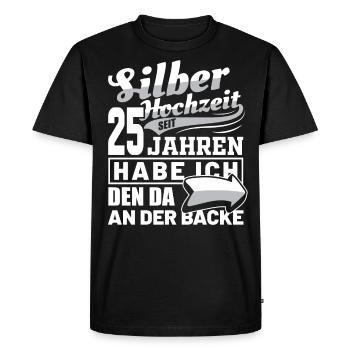 Mariage d’argent Mariage mariage femme idée cadeau - T-shirt Premium bio Homme - noir - Devant - Nico (187cm)
